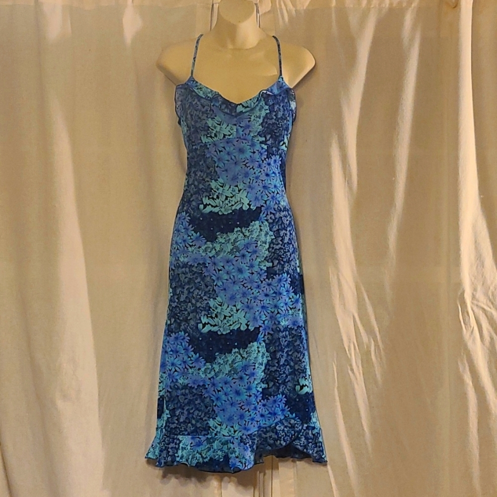 Blue flowered sun dress